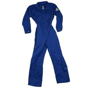 Bulwark FR Coveralls Mens Small Blue Flame Resistant Nomex Workwear Jumpsuit